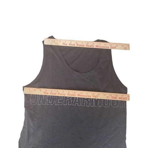 Under Armour Tank Top Women Sz M Gray Big Graphic Athleisure - Picture 6 of 6